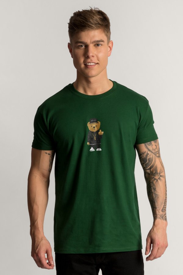 T-shirt i farven Grøn med Compton Teddy Print – Hedrix